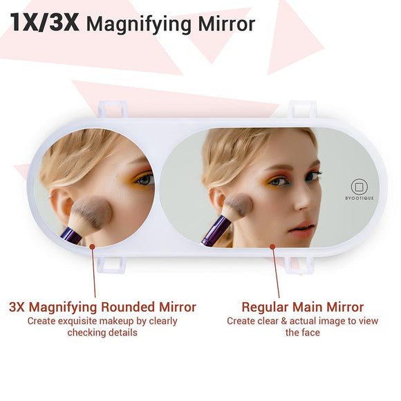 Yescom Visor Mirror Car Vanity Mirror with Light & 3X Magnifying Image