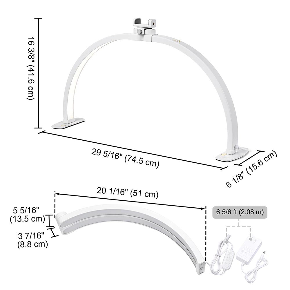 Yescom Half Moon Light Nail Table Lamp 29in 40W Image