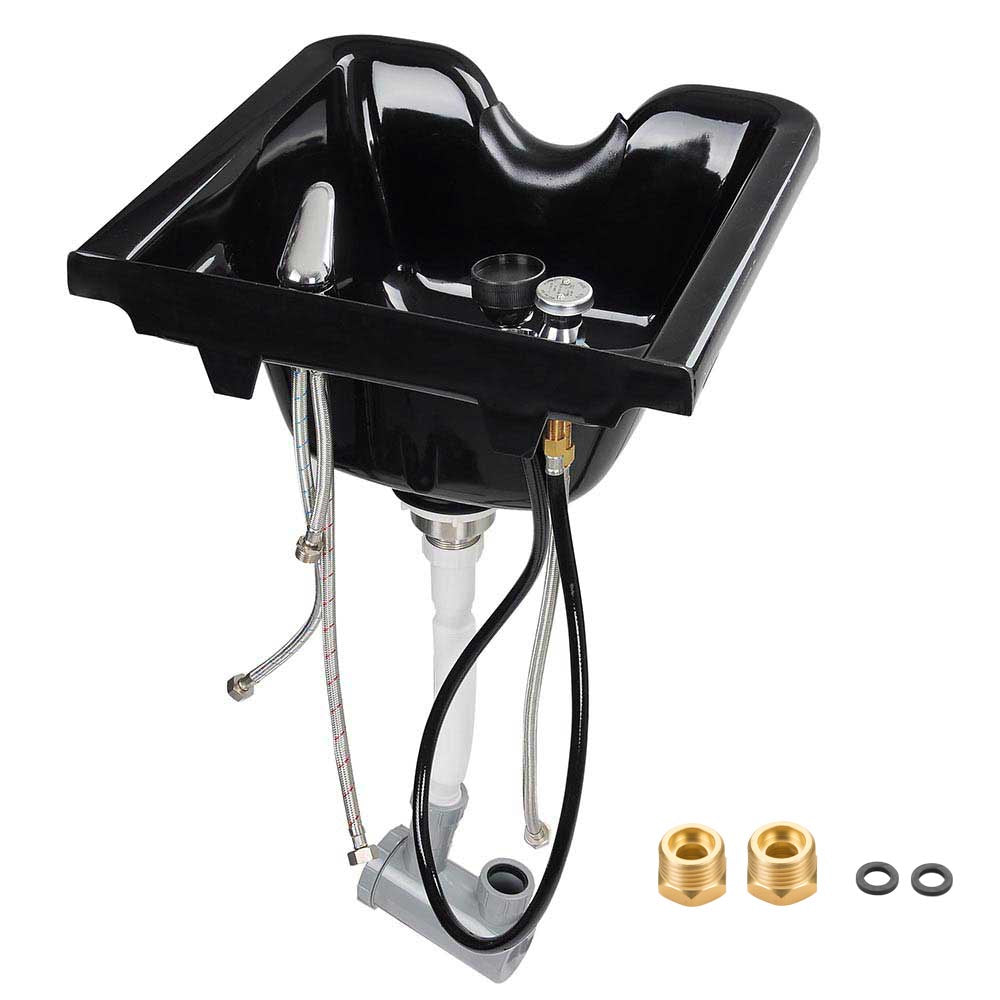 Yescom Salon Shampoo Bowl Hair Basin w/ Faucet Neck Rest Hair Trap Image