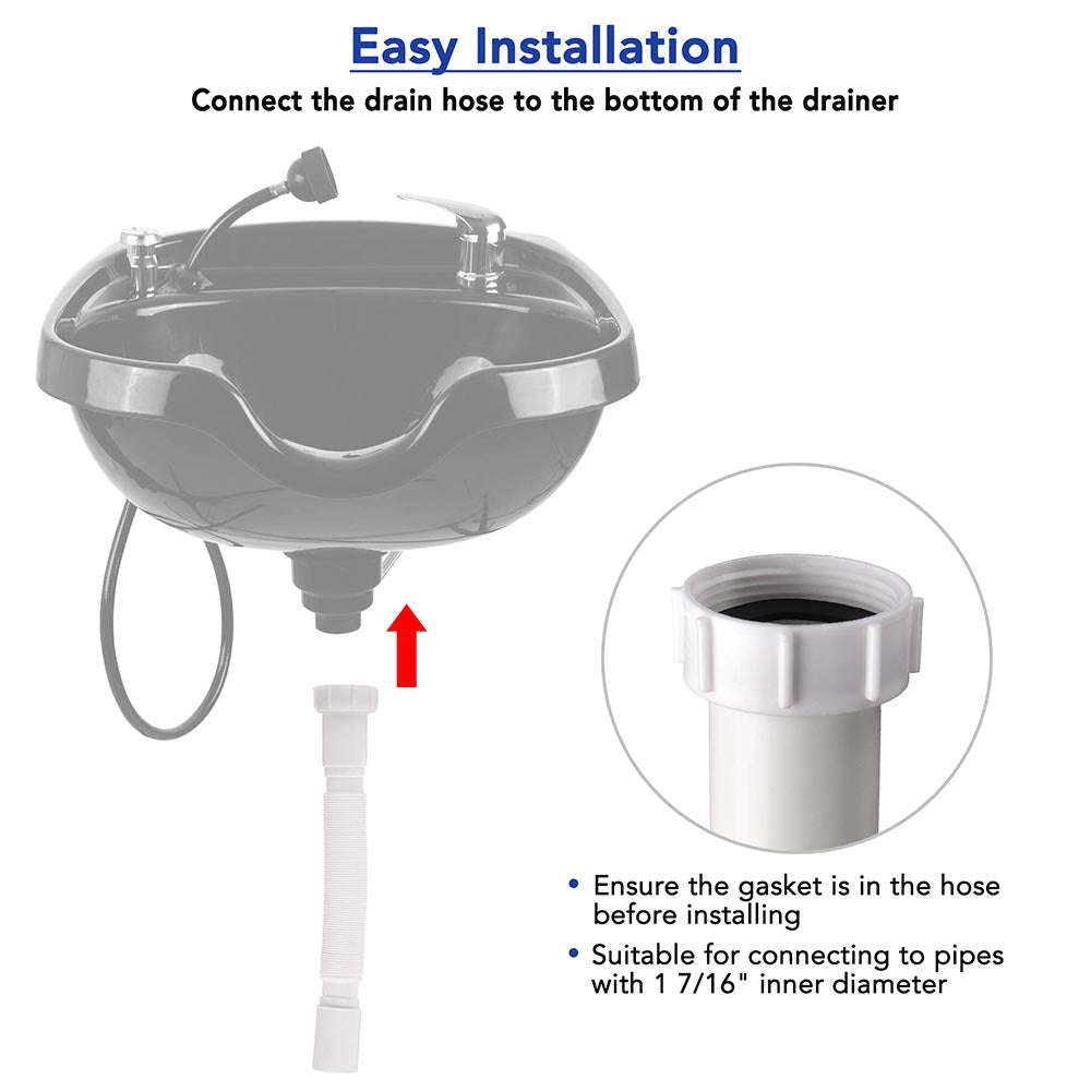 Yescom Shampoo Bowl Drain Hose 1 7/16" Dia. Image