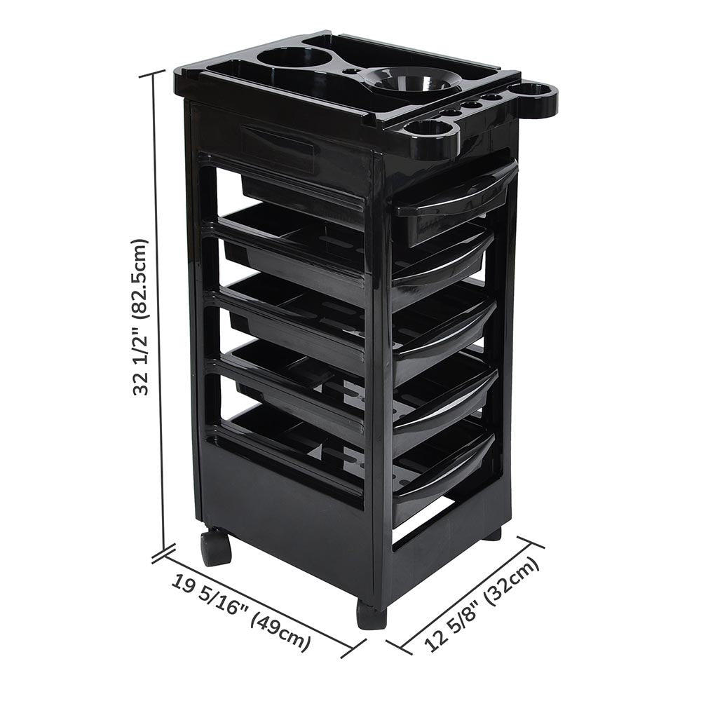 Yescom Salon Trolley Cart Storage Beauty Station w/ 5 Drawers Image