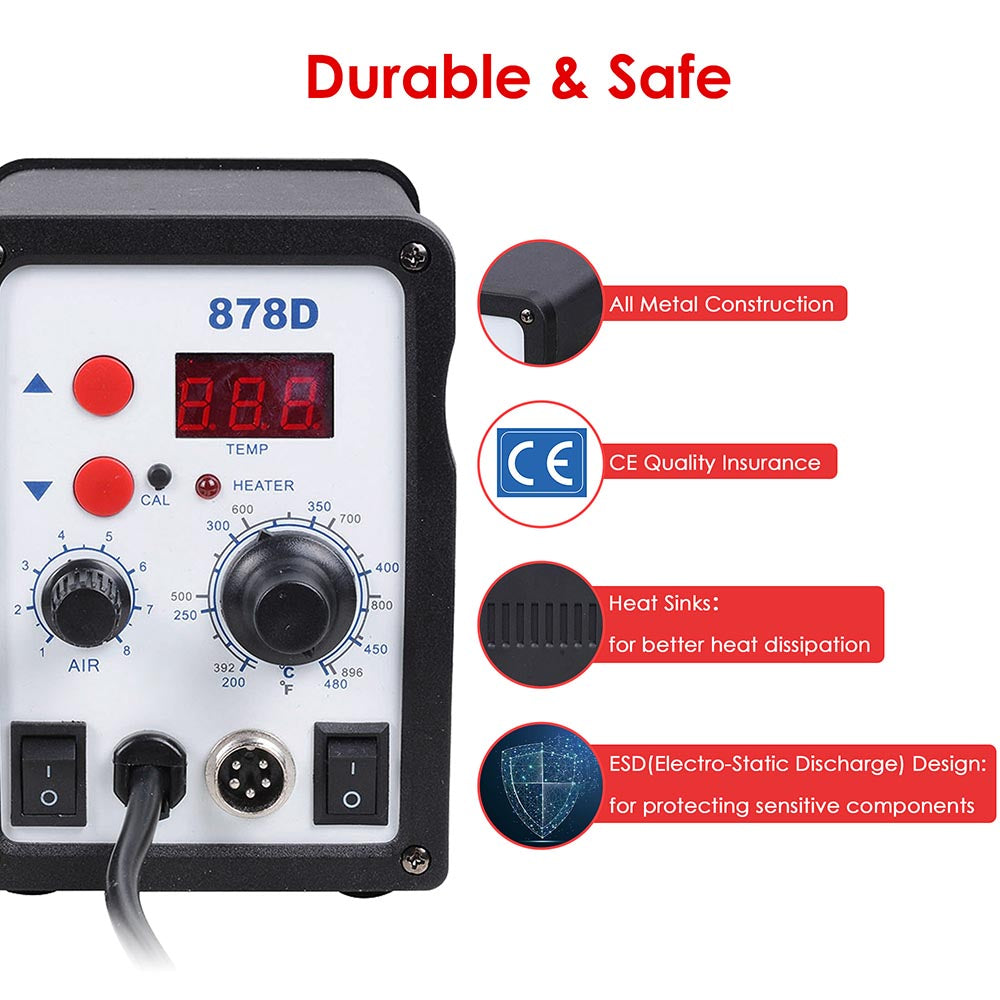 Yescom 878D Digital Soldering Station Unit Lead-Free Solder SMD Image