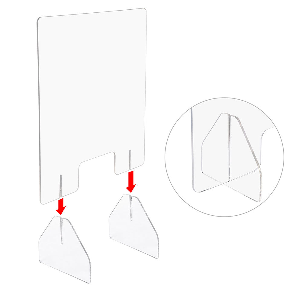 Yescom Sneeze Guards with Window Acrylic Desk Partitions 24x24" 4-Pack Image