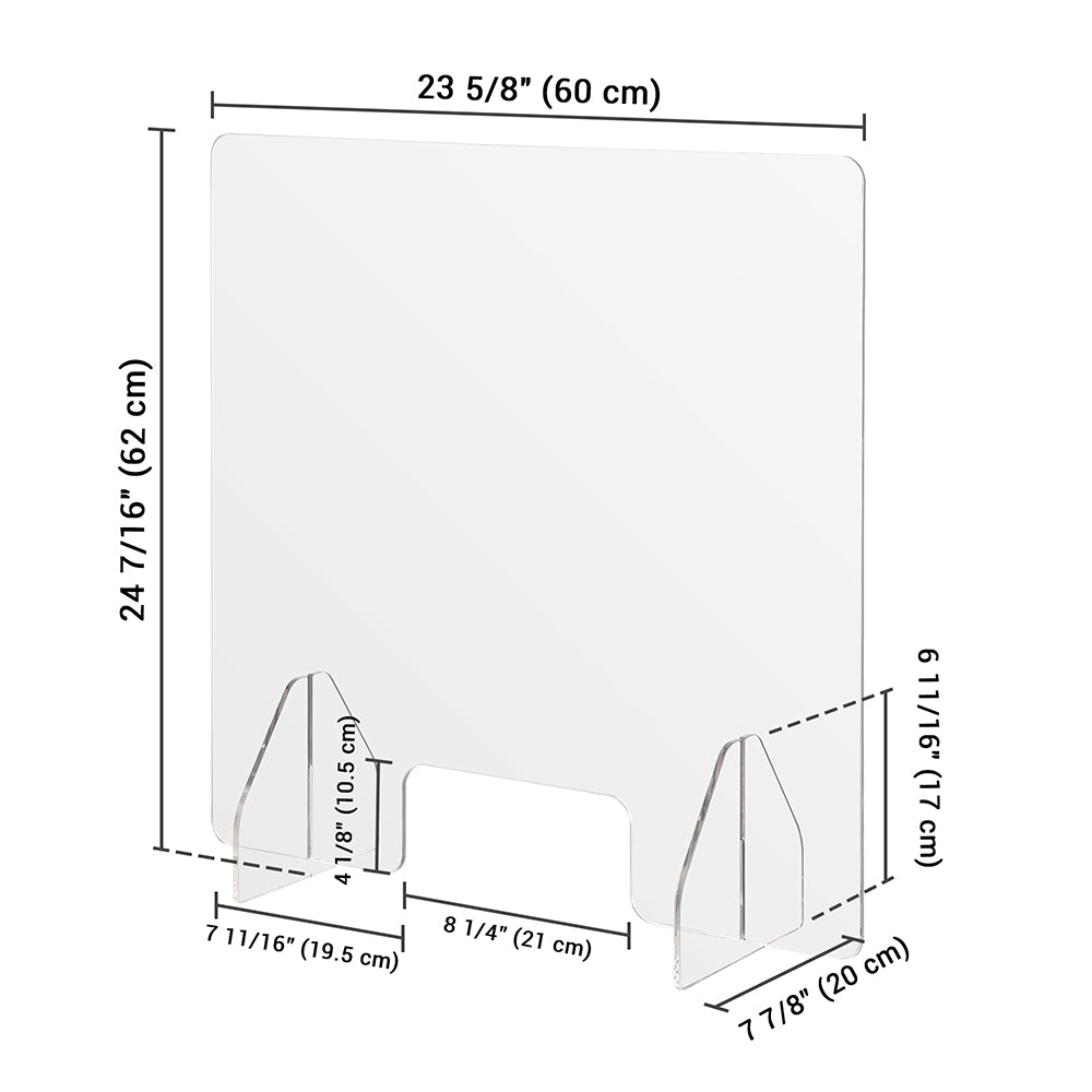 Yescom Sneeze Guards with Window Acrylic Desk Partitions 24x24" 4-Pack Image