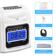 Yescom Punch Clock with Weekly Monthly Cards & Holder Image