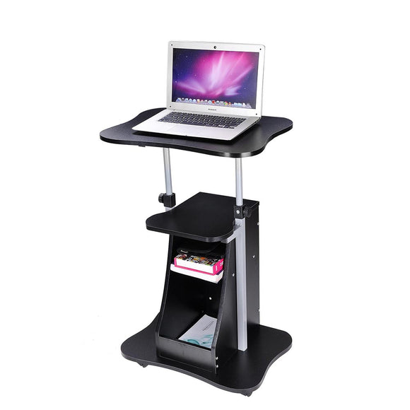 Yescom Height-Adjustable Rolling Laptop Cart with Storage Image