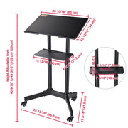 Yescom Height-Adjustable Mobile Laptop Cart on Wheels Image