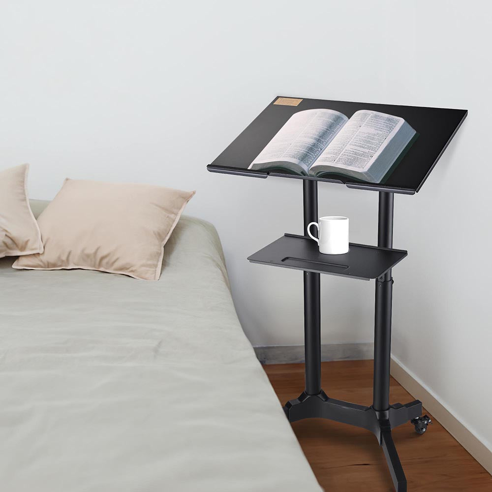 Yescom Height-Adjustable Mobile Laptop Cart on Wheels Image