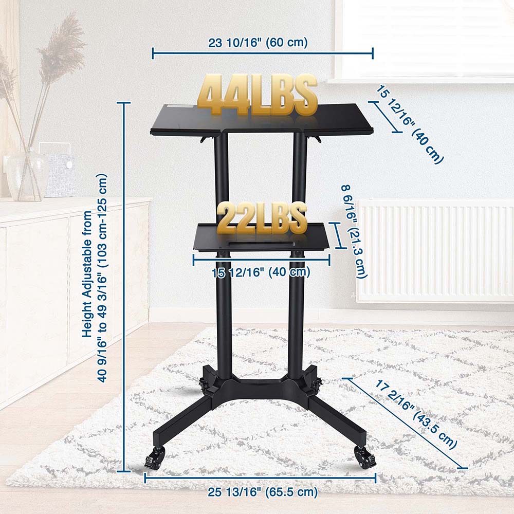 Yescom Height-Adjustable Mobile Laptop Cart on Wheels Image