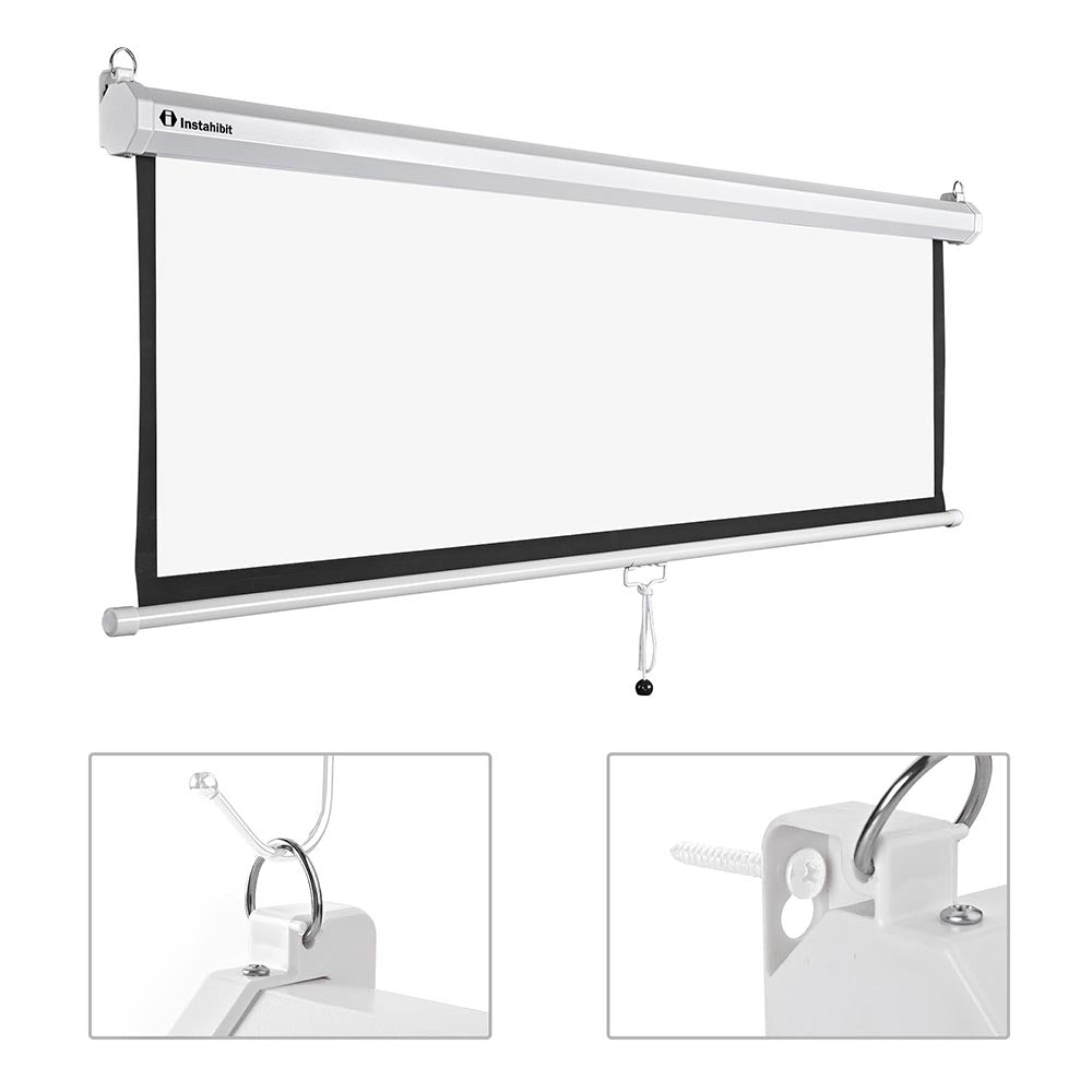 Yescom 4:3 Retractable Manual Projection Screen 72" Ceiling Wall Image