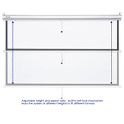 Yescom 16:9 Retractable Manual Projection Screen 72" Ceiling/Wall Image