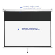 Yescom 16:9 Retractable Manual Projection Screen 72" Ceiling/Wall Image