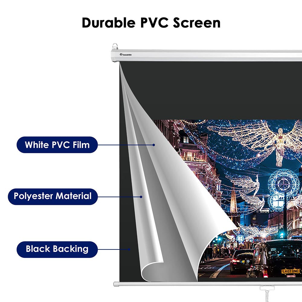 Yescom 16:9 Retractable Manual Projection Screen 72" Ceiling/Wall Image