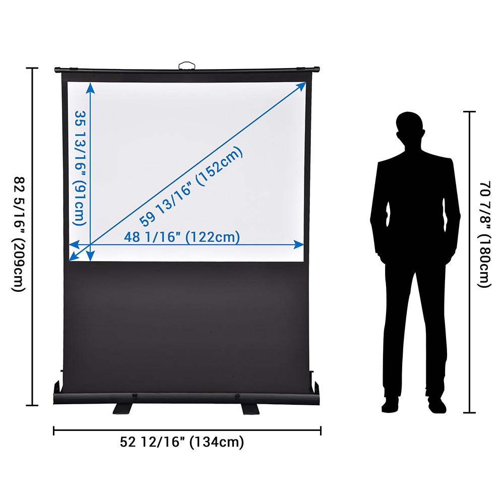 Yescom Floor-Standing Pop Up Projector Screen 60" 4:3 Image