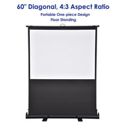 Yescom Floor-Standing Pop Up Projector Screen 60" 4:3 Image