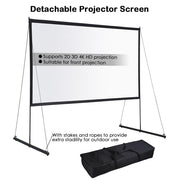 Yescom Outdoor Portable Projection Screen PVC w/ Metal Stand 120in 16:9 Image