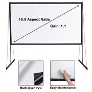 Yescom Outdoor Portable Projection Screen PVC w/ Metal Stand 120in 16:9 Image