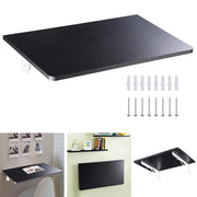 Yescom Wall Mount Fold Down Floating Table Desk Black/White, Black Image