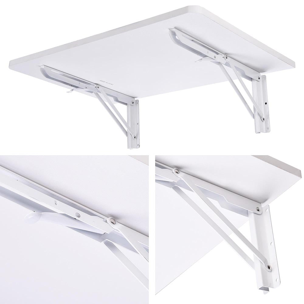 Yescom Wall Mount Fold Down Floating Table Desk Black/White Image