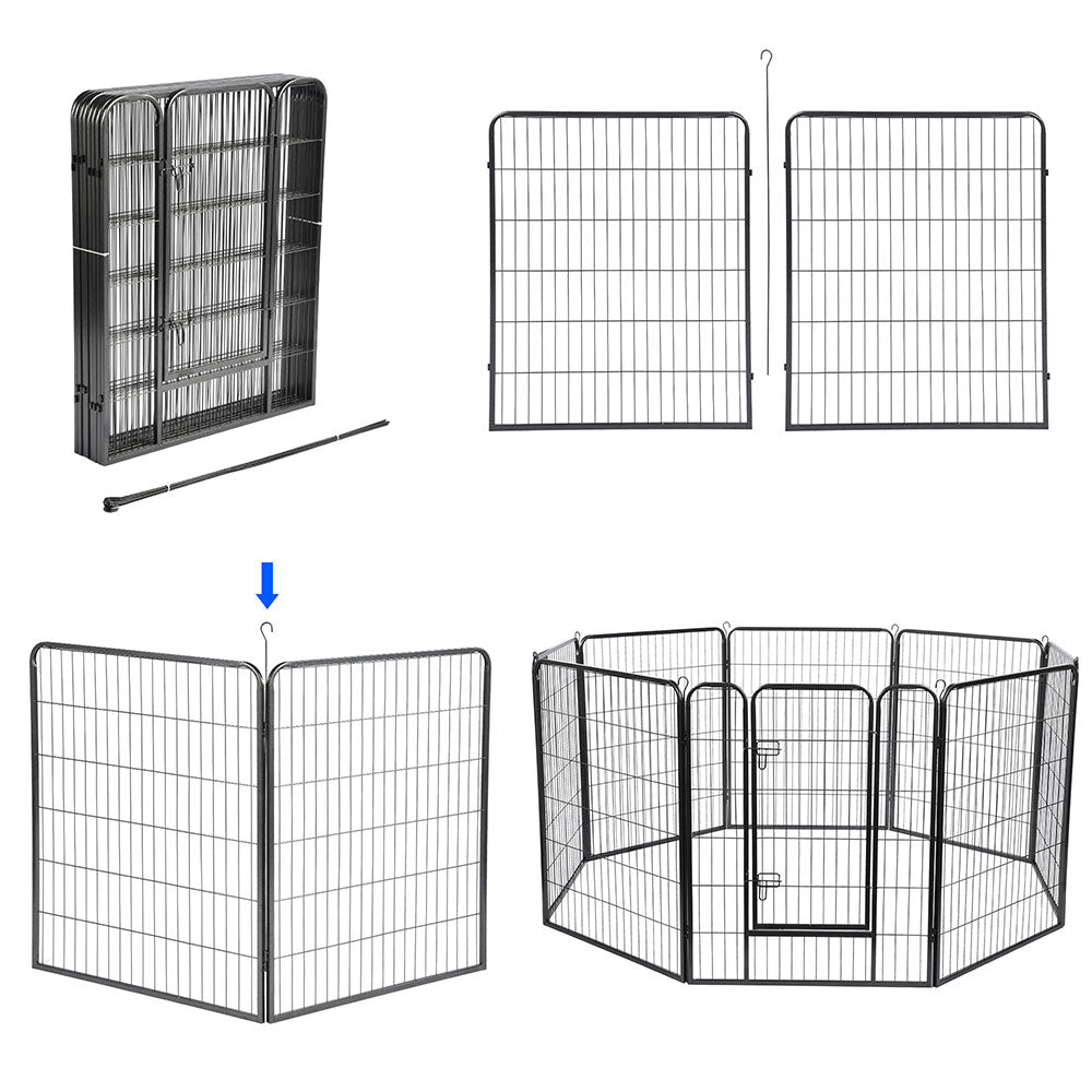 Yescom Heavy Duty Dog Playpen 40" Tall 32-Panel Puppy Pen Metal Image