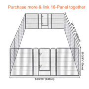 Yescom Heavy Duty Dog Playpen 40" Tall 32-Panel Puppy Pen Metal Image