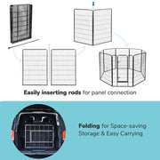 Yescom Heavy Duty Dog Playpen 47" Tall 48-Panel Puppy Pen Metal Image