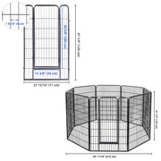 Yescom Heavy Duty Dog Playpen 47" Tall 8-Panel Puppy Pen Metal Image