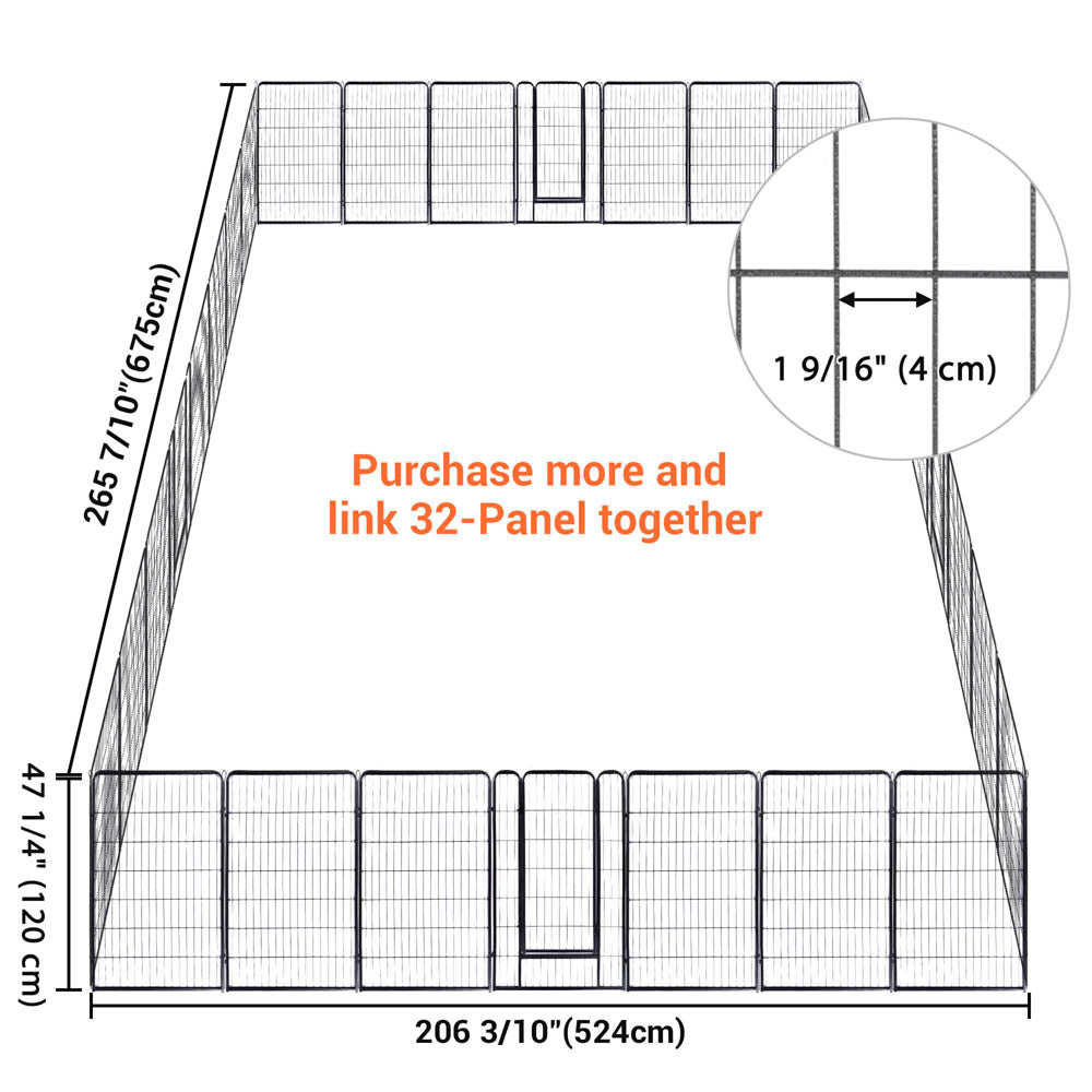 Yescom Heavy Duty Dog Playpen 47" Tall 8-Panel Puppy Pen Metal Image