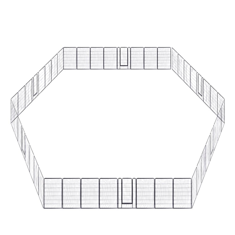 Yescom Heavy Duty Dog Playpen 47" Tall 48-Panel Puppy Pen Metal Image