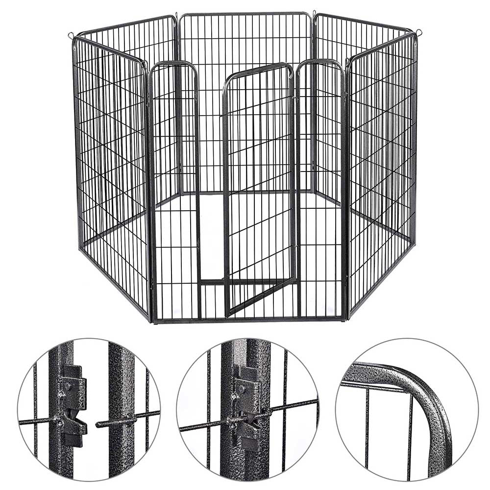 Yescom Heavy Duty Dog Playpen 47" Tall 24-Panel Puppy Pen Metal Image