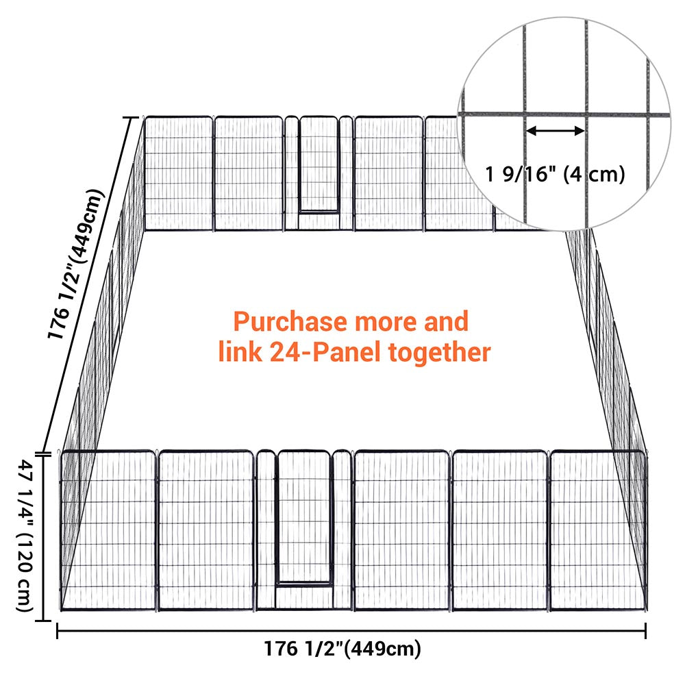 Yescom Heavy Duty Dog Playpen 47" Tall 36-Panel Puppy Pen Metal Image