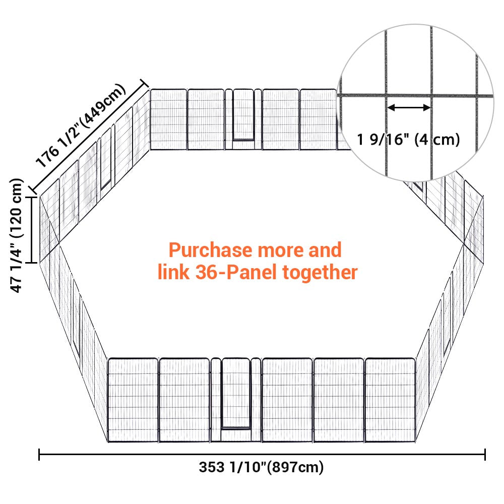 Yescom Heavy Duty Dog Playpen 47" Tall 12-Panel Puppy Pen Metal Image