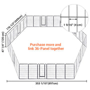 Yescom Heavy Duty Dog Playpen 47" Tall 12-Panel Puppy Pen Metal Image