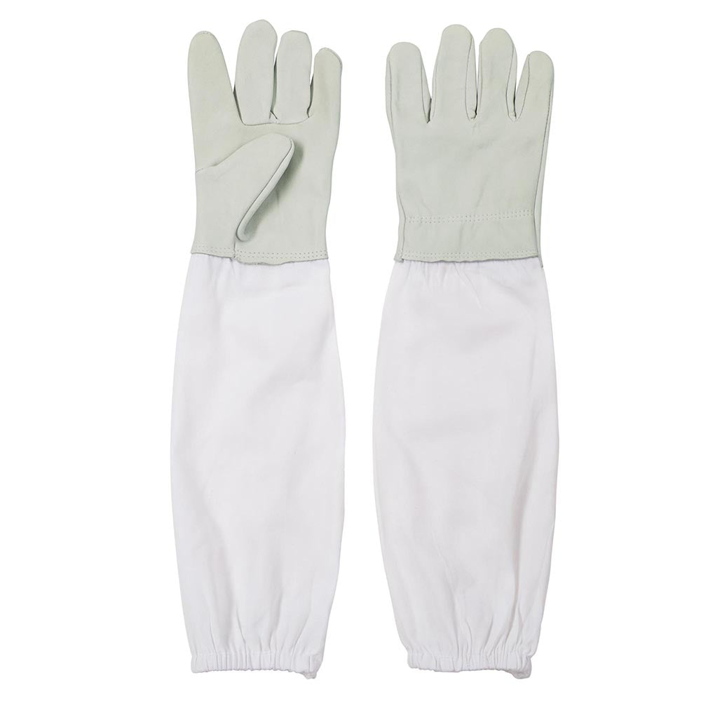 Yescom 1 Pair XL Beekeeper Protective Gloves Goatskin w/ Long Sleeves Image