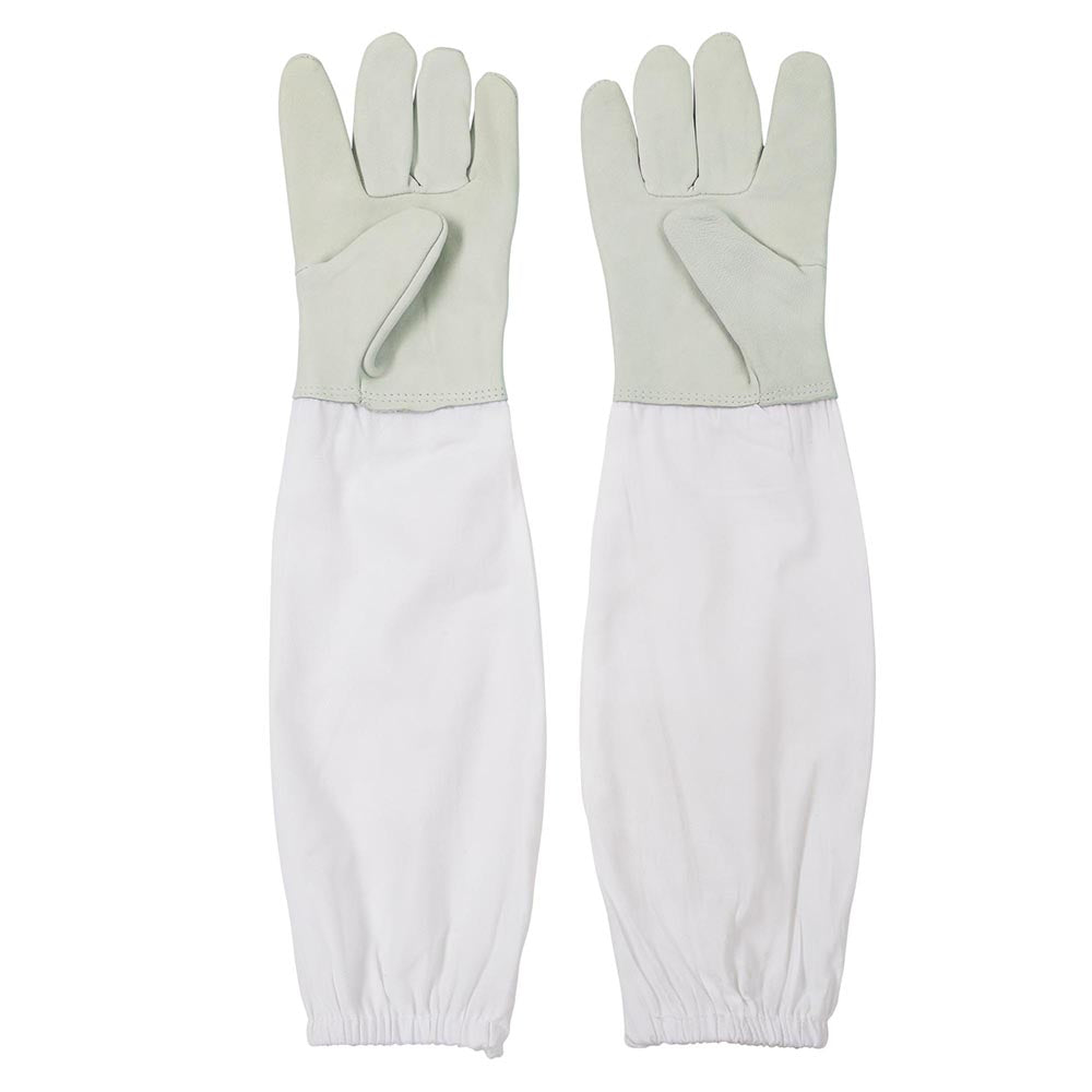 Yescom 1 Pair XL Beekeeper Protective Gloves Goatskin w/ Long Sleeves Image