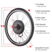 Yescom Brushless Electric Bicycle Engine, 48v 1000w Rear Wheel Hub Motor Kit Image