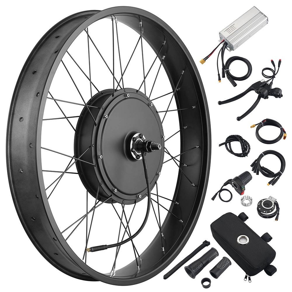 Yescom 26" Electric Bicycle Motor Front Wheel Fat Tire Kit 48v 1000w Image