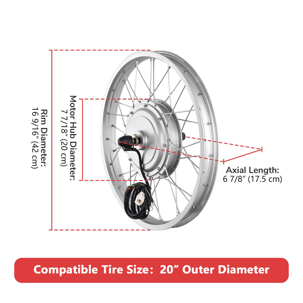 Yescom 20" Electric Bicycle Motor Front Wheel Kit 36v 750w Image