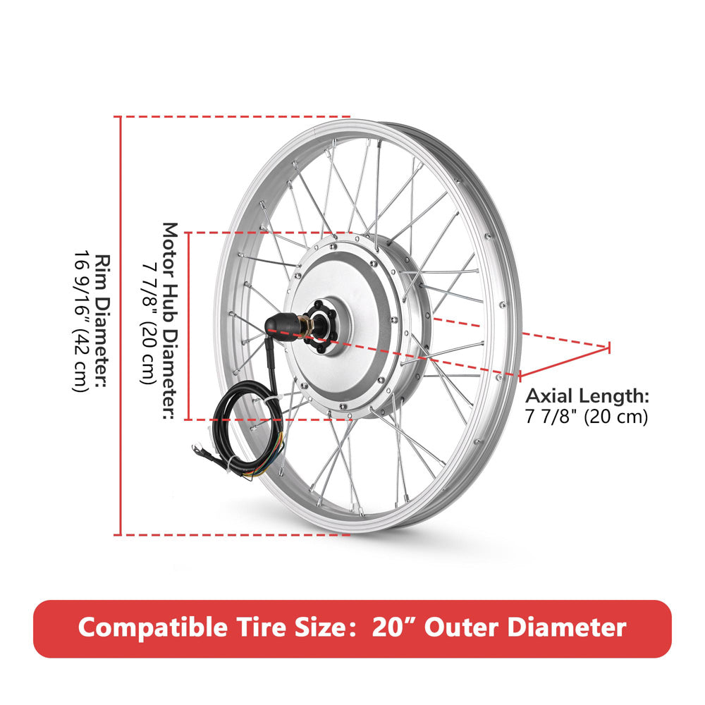 Yescom 20" Electric Bicycle Motor Rear Wheel Kit 36v 750w Image