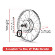 Yescom 20" Electric Bicycle Motor Rear Wheel Kit 36v 750w Image