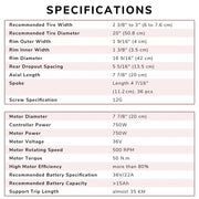 Yescom 20" Electric Bicycle Motor Rear Wheel Kit 36v 750w Image