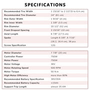 Yescom 24" Front Wheel Electric Bicycle Motor Kit 36v 750w Image