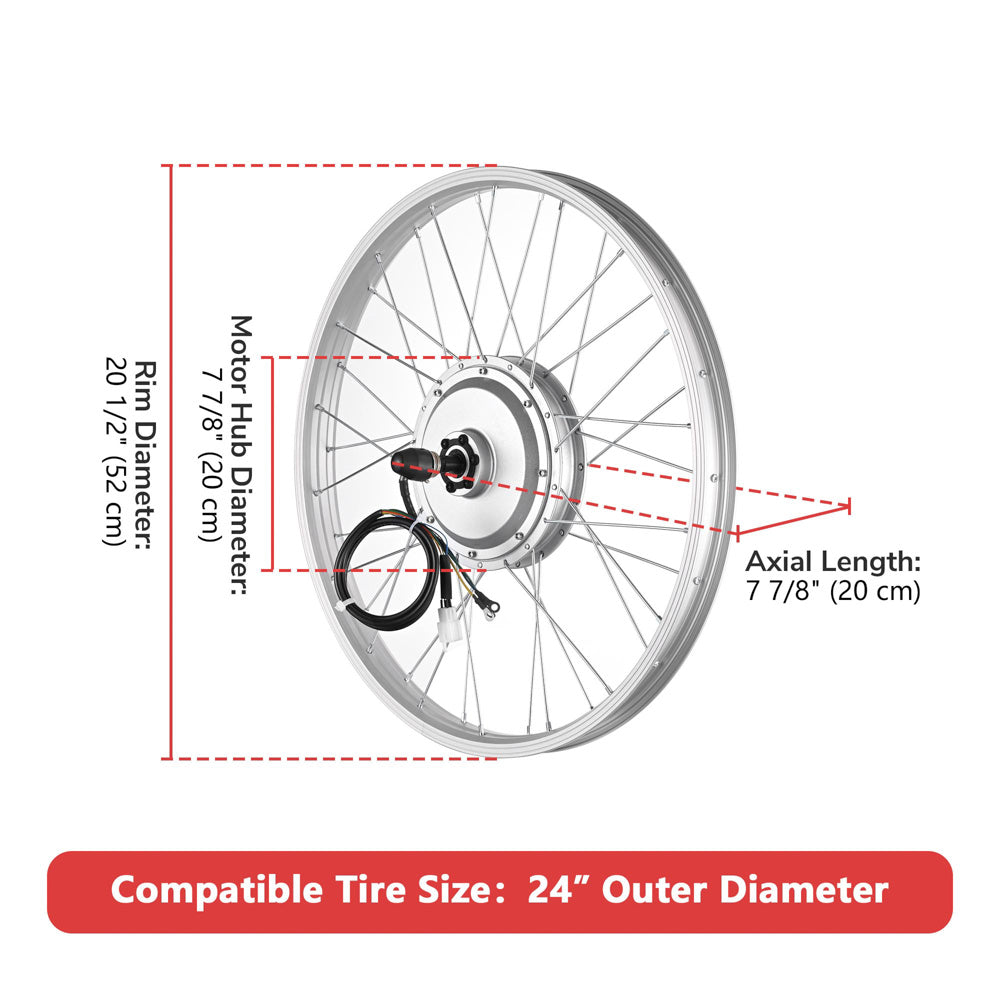 Yescom 24" Rear Wheel Electric Bicycle Motor Kit 36v 750w Image