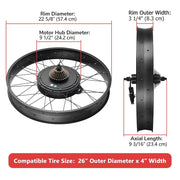 Yescom Bicycle Motor Kit Fat Bike Conversion Kit 1500W 48V 26" Image