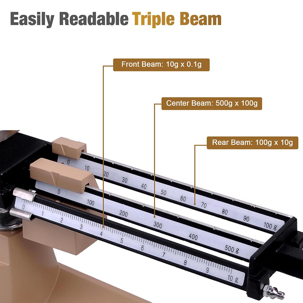 Yescom Jewelry Triple Beam Balance Precision Scale 2610 Gram Image