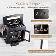 Yescom Jewelry Organizer Box with Mirror Necklace Earring Hook Color Opt Image