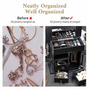 Yescom Jewelry Organizer Box with Mirror Necklace Earring Hook Color Opt Image