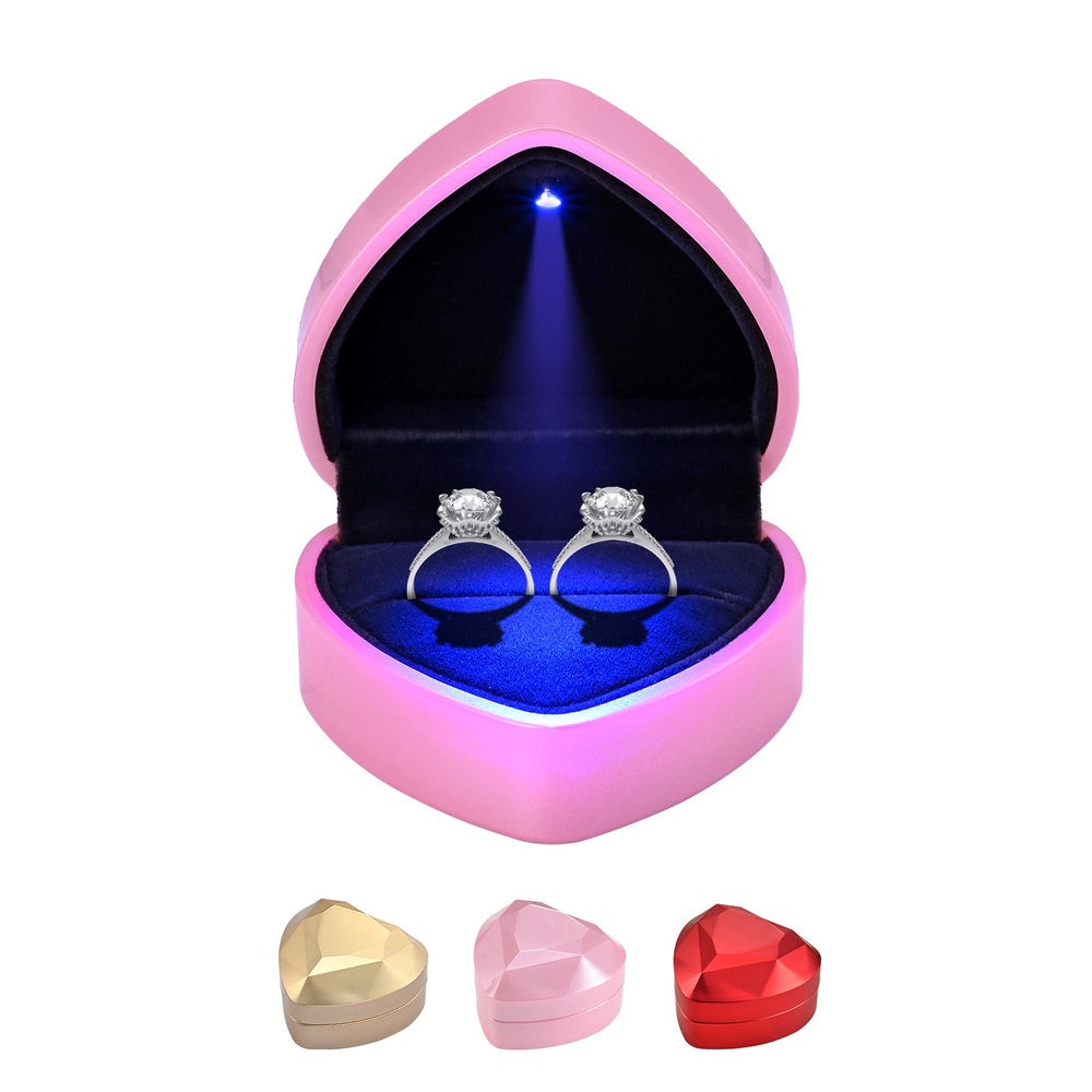 Yescom Engagement Ring Box with Light Heart Shaped Image