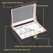 Yescom Wood Watch Display Case 12-Slot Matte Finish Image