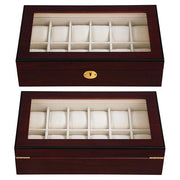 Yescom Wood Watch Display Case 12-Slot Matte Finish Image